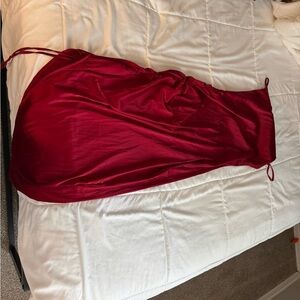 Elegant Red Satin Dress